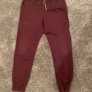 MENS BURGUNDY SMALL JOGGERS